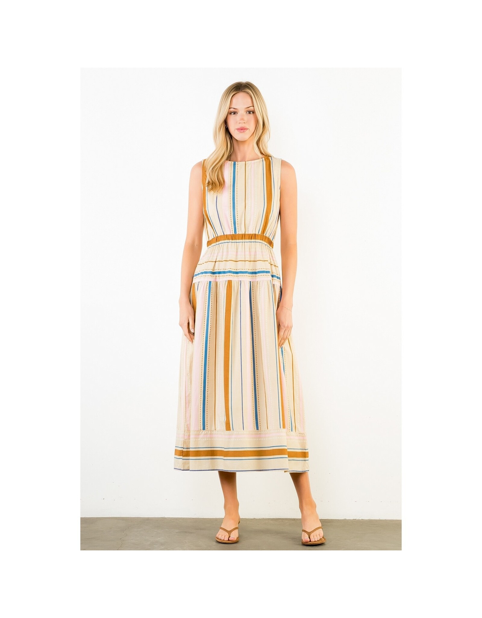 STRIPE MIDI DRESS