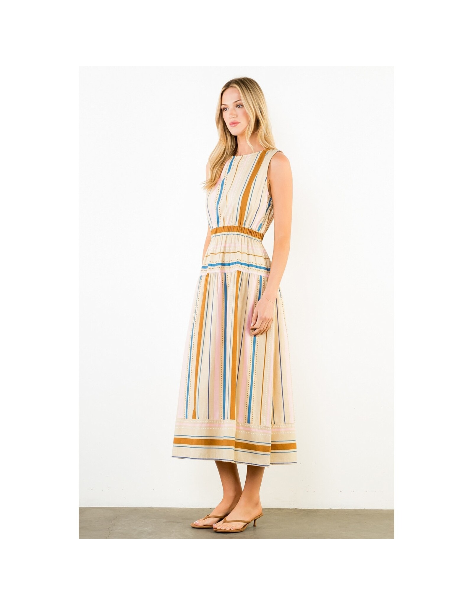 STRIPE MIDI DRESS