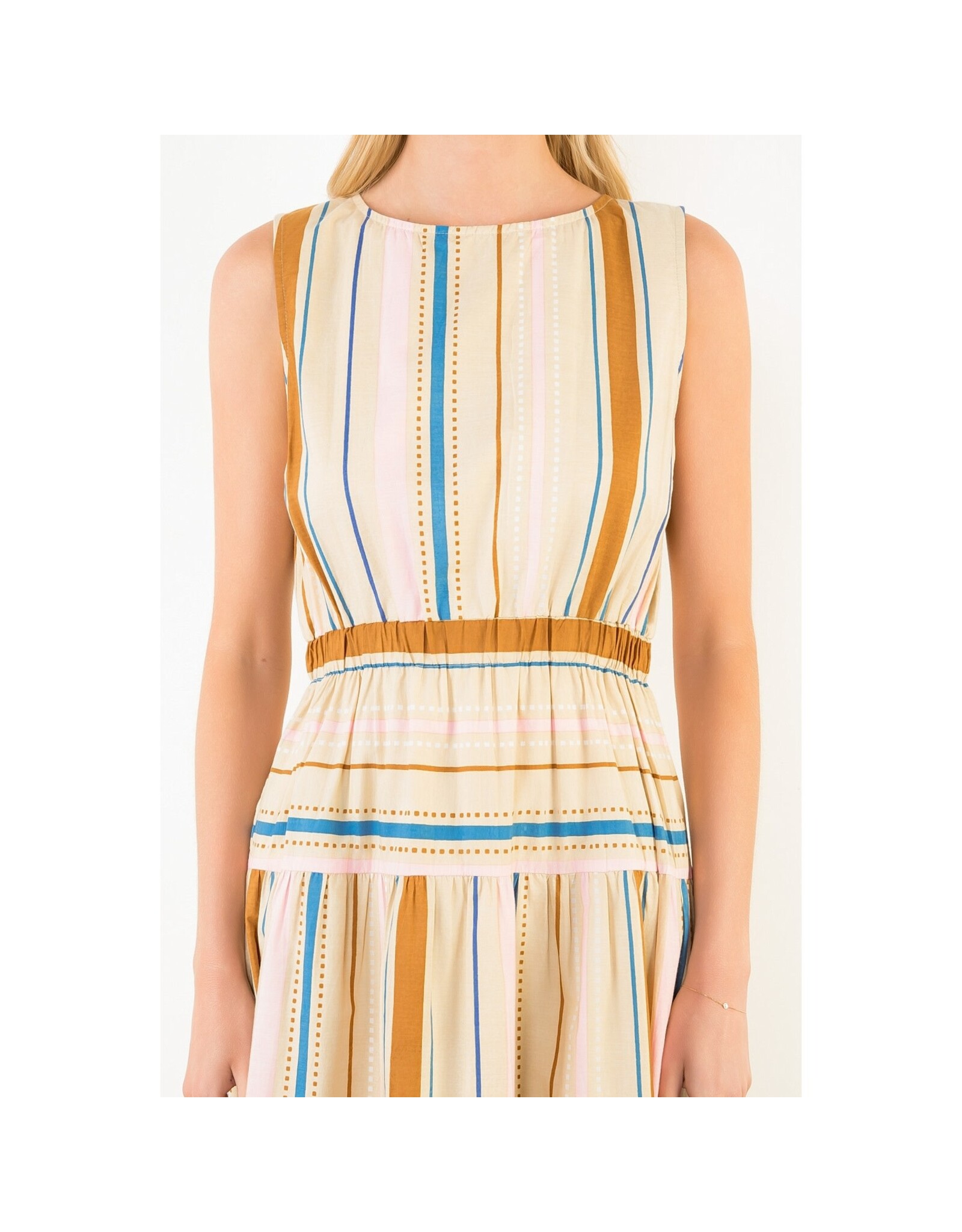 STRIPE MIDI DRESS