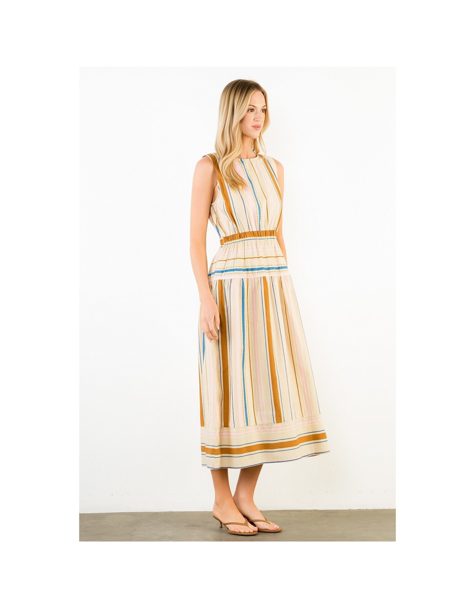 STRIPE MIDI DRESS