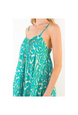 THIN STRAP PATTERN MIDI DRESS