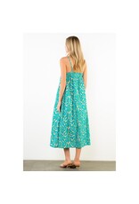THIN STRAP PATTERN MIDI DRESS