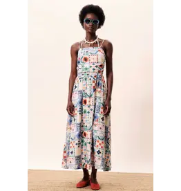 FRENCH PATCHWORK PRINT MIDI SUNDRESS