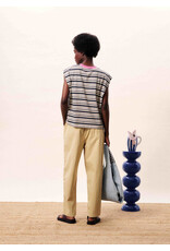 FRENCH STRIPED TEE W/CONTRAST NECK