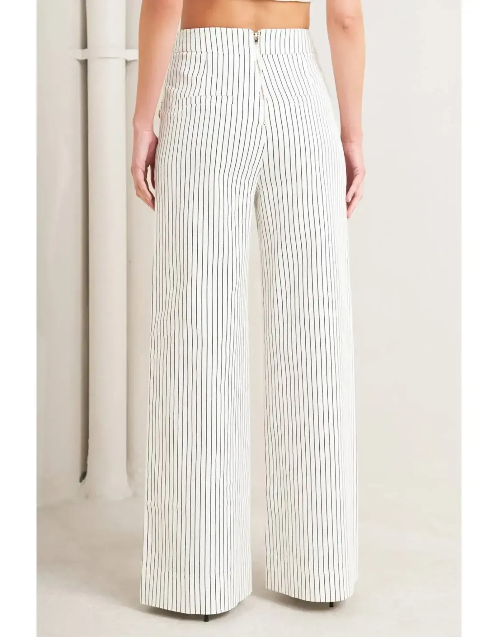 STRIPED JEAN W/BUTTON DETAIL