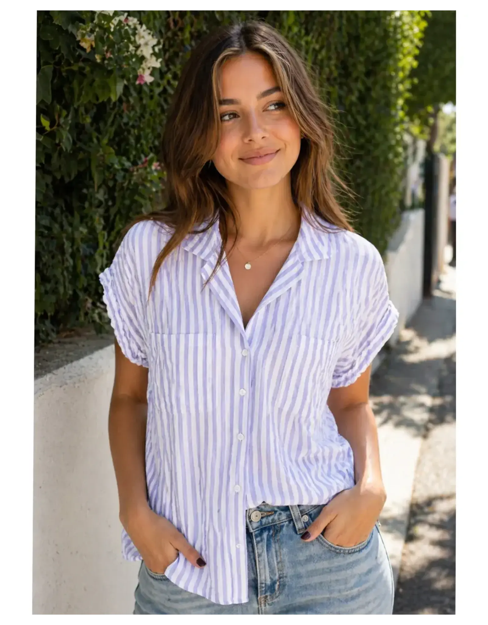 IDRIS STRIPE BUTTON DOWN