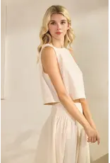TRES BIEN POPLIN CROP TANK TOP