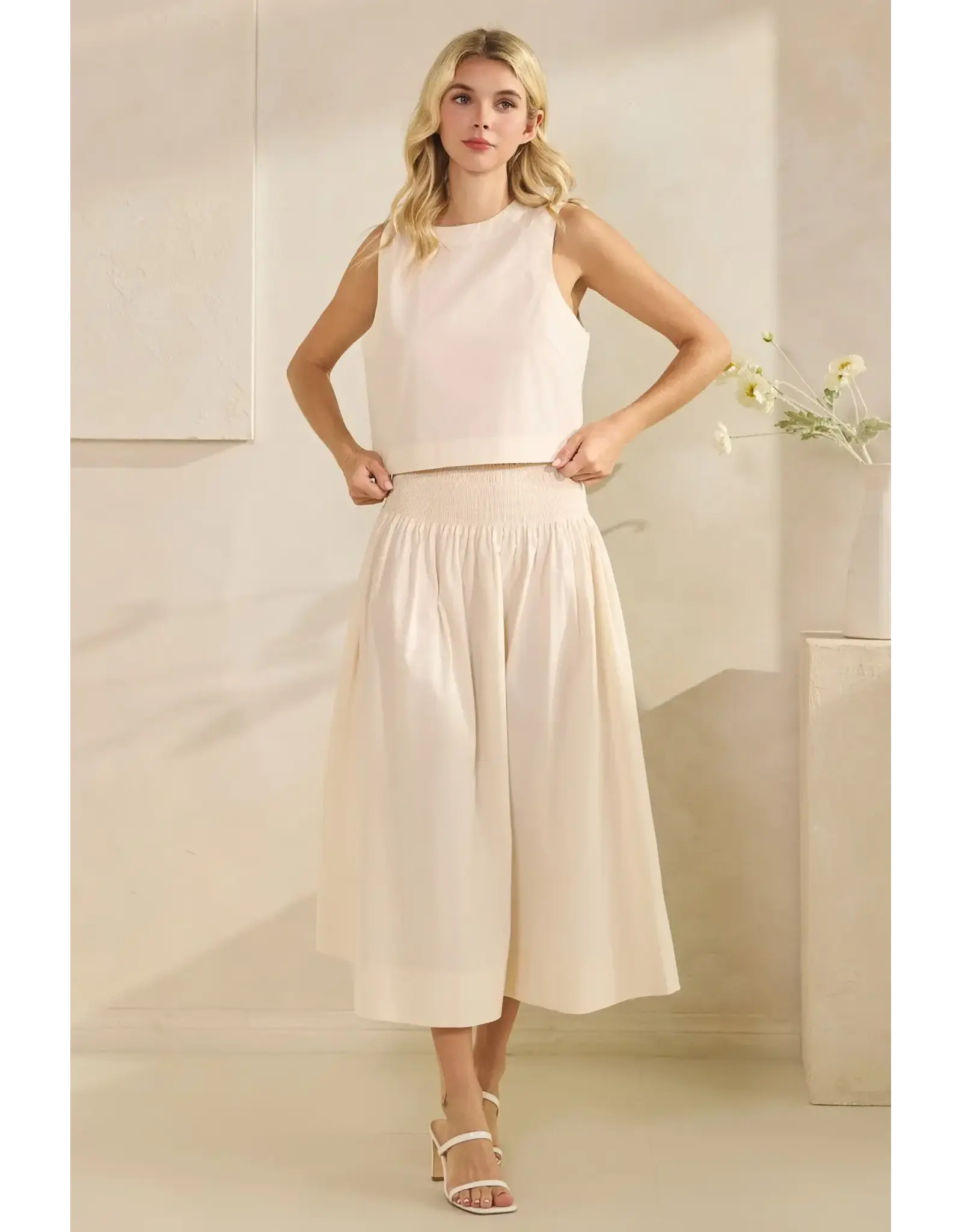 TRES BIEN POPLIN CROP TANK TOP