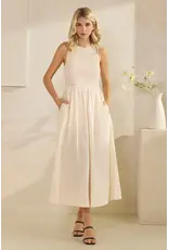 TRES BIEN SLVLESS POPLIN MAXI DRESS