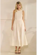 TRES BIEN SLVLESS POPLIN MAXI DRESS