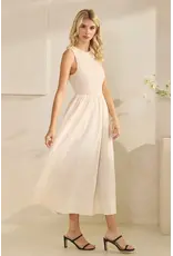 TRES BIEN SLVLESS POPLIN MAXI DRESS