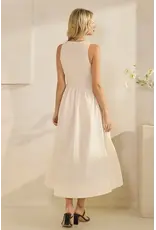 TRES BIEN SLVLESS POPLIN MAXI DRESS