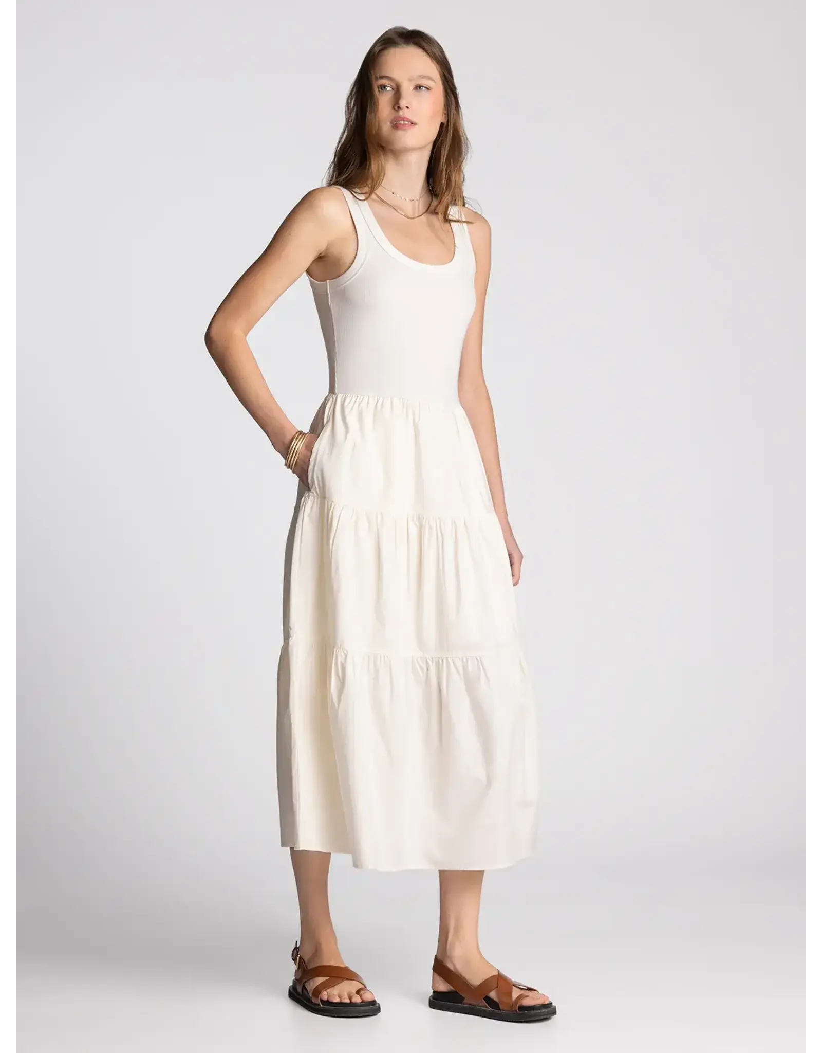 SOLENNE SMOCKED MIDI
