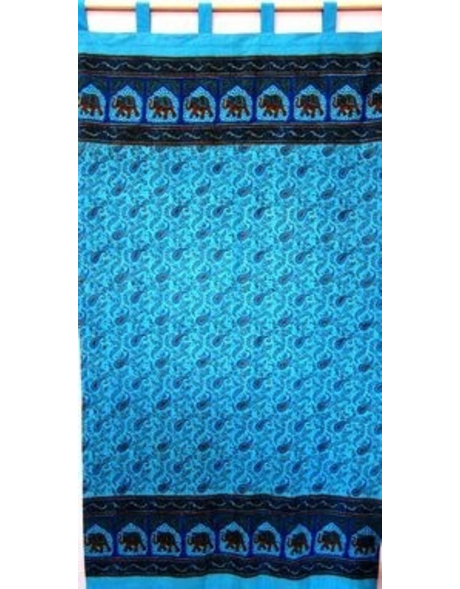 Paisley with Elephant Border Curtain