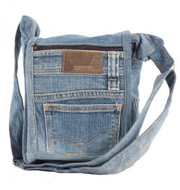 Small Crossbody Recycled Jean Bag