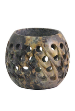 Carved Soapstone Votive Candle Holder