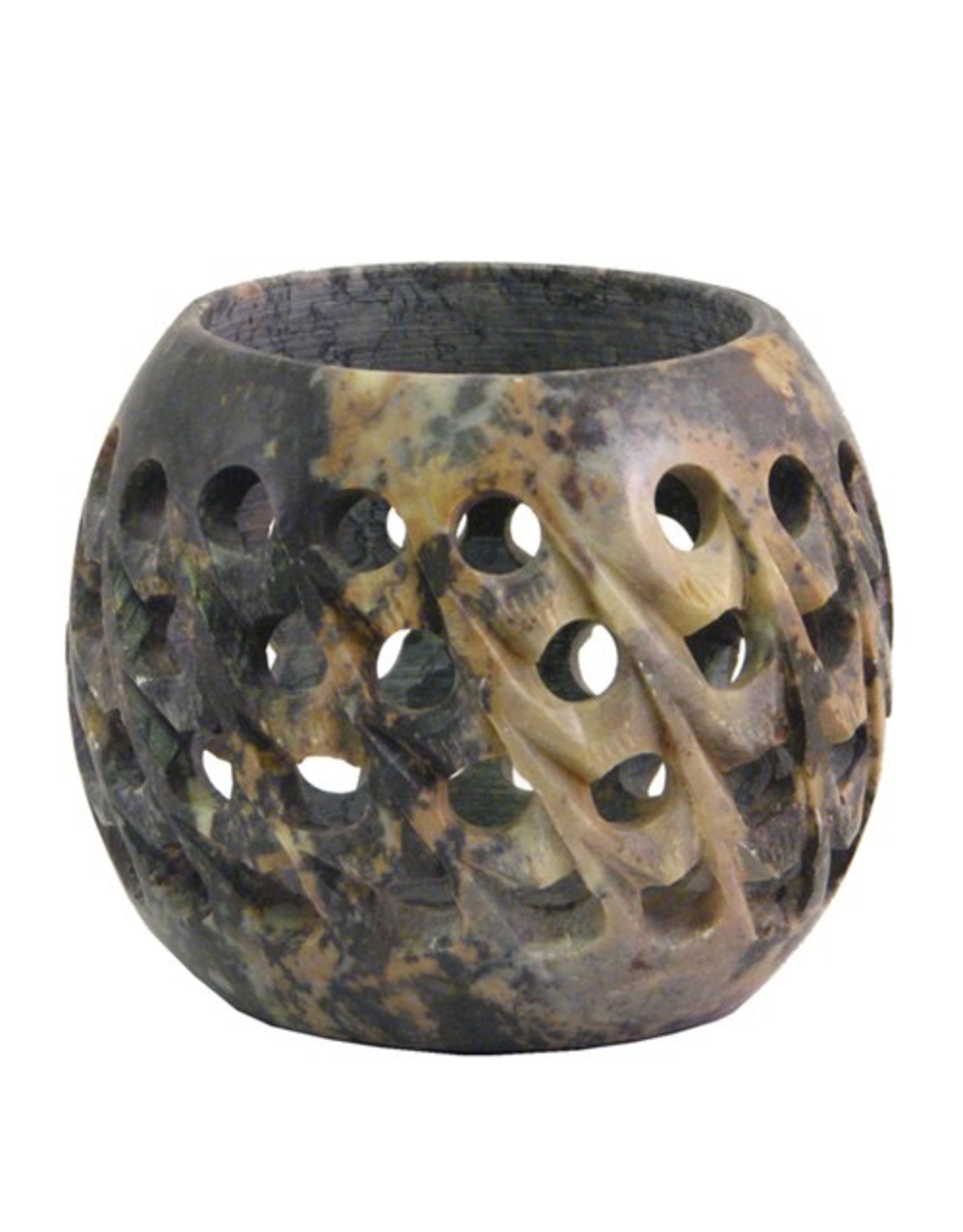 Carved Soapstone Votive Candle Holder