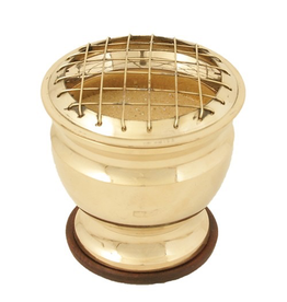 Brass Sand Burner with Wood Plate