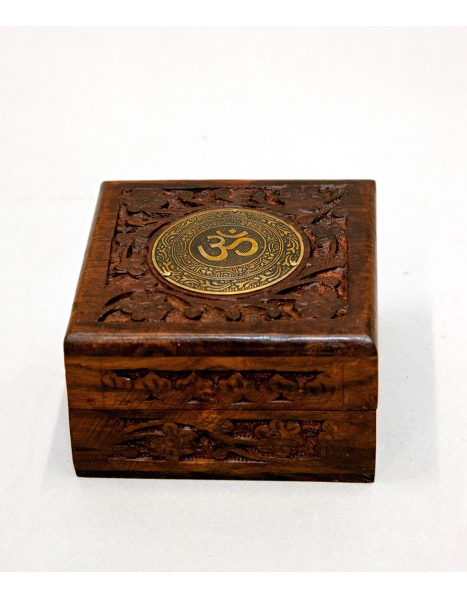 Wooden Box with Brass OM