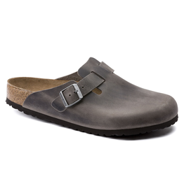 Birkenstock Boston Clog Soft Footbed Iron Oiled Leather