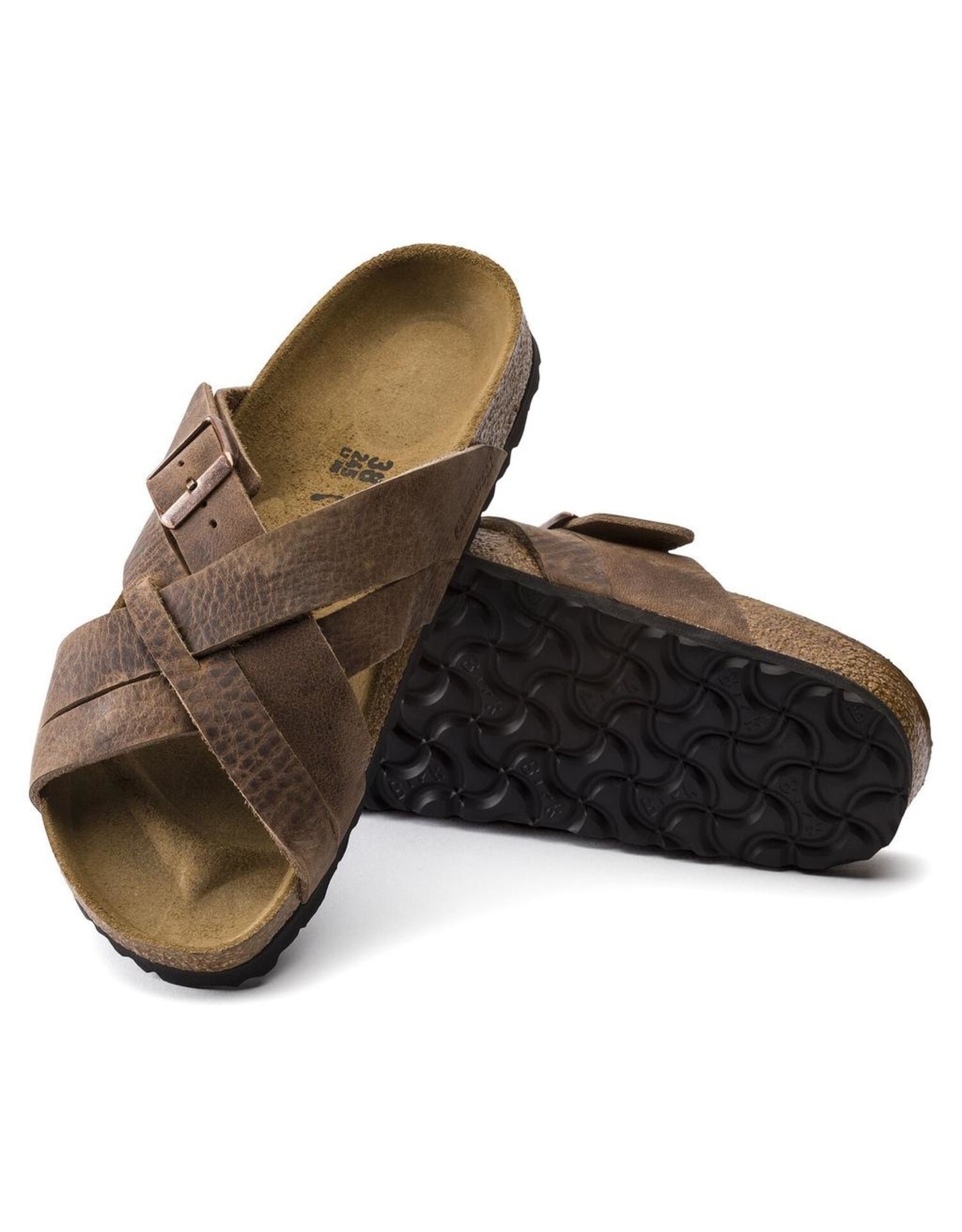 Birkenstock Men's Lugano Camberra Old Tobacco Leather Sandal