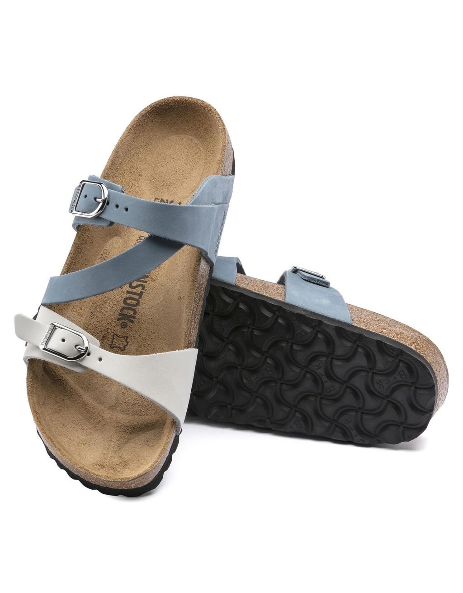 Birkenstock Salina Sandal Dove Blue & Mineral Nubuck Leather