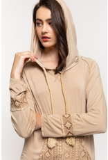 Knit Hooded Top with Front Pocket