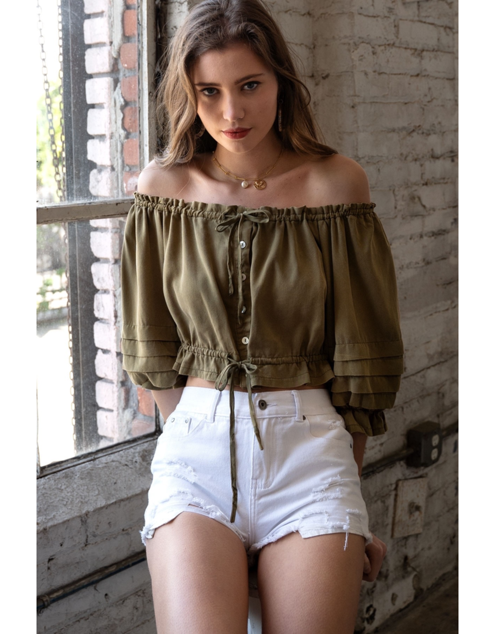 Off Shoulder Crop Top