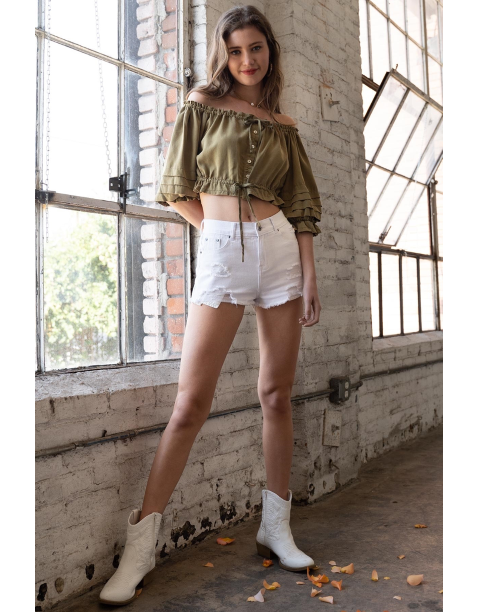 Off Shoulder Crop Top
