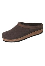 Wool Felt Grizzly Clog Leather Trim