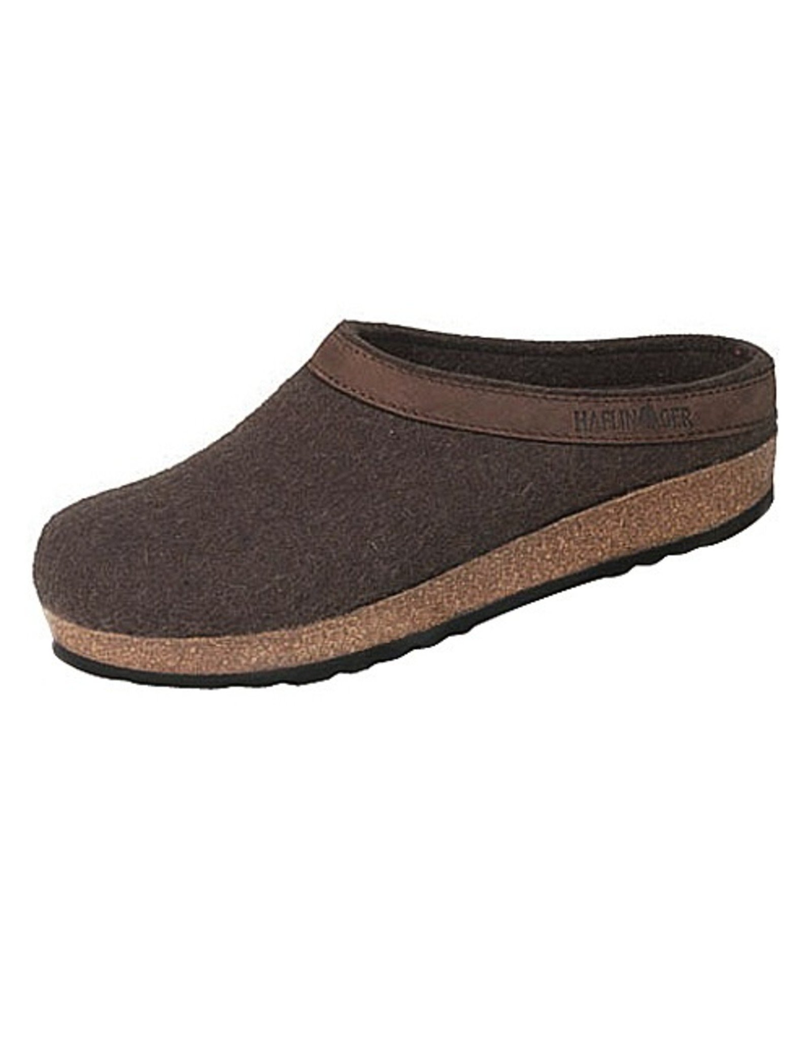 Wool Felt Grizzly Clog Leather Trim