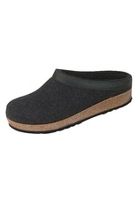 Wool Felt Grizzly Clog Leather Trim