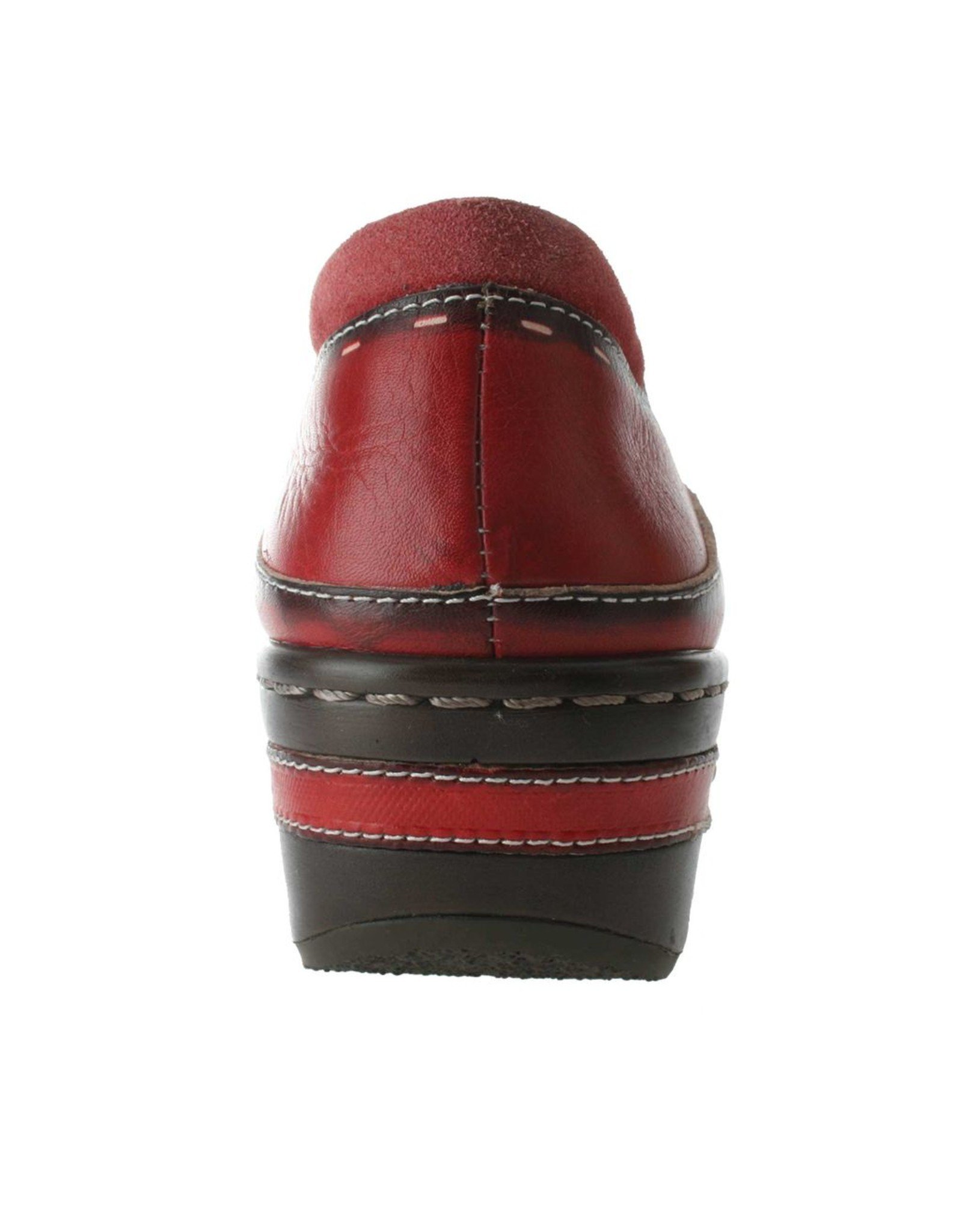 Burbank Red Leather Clog