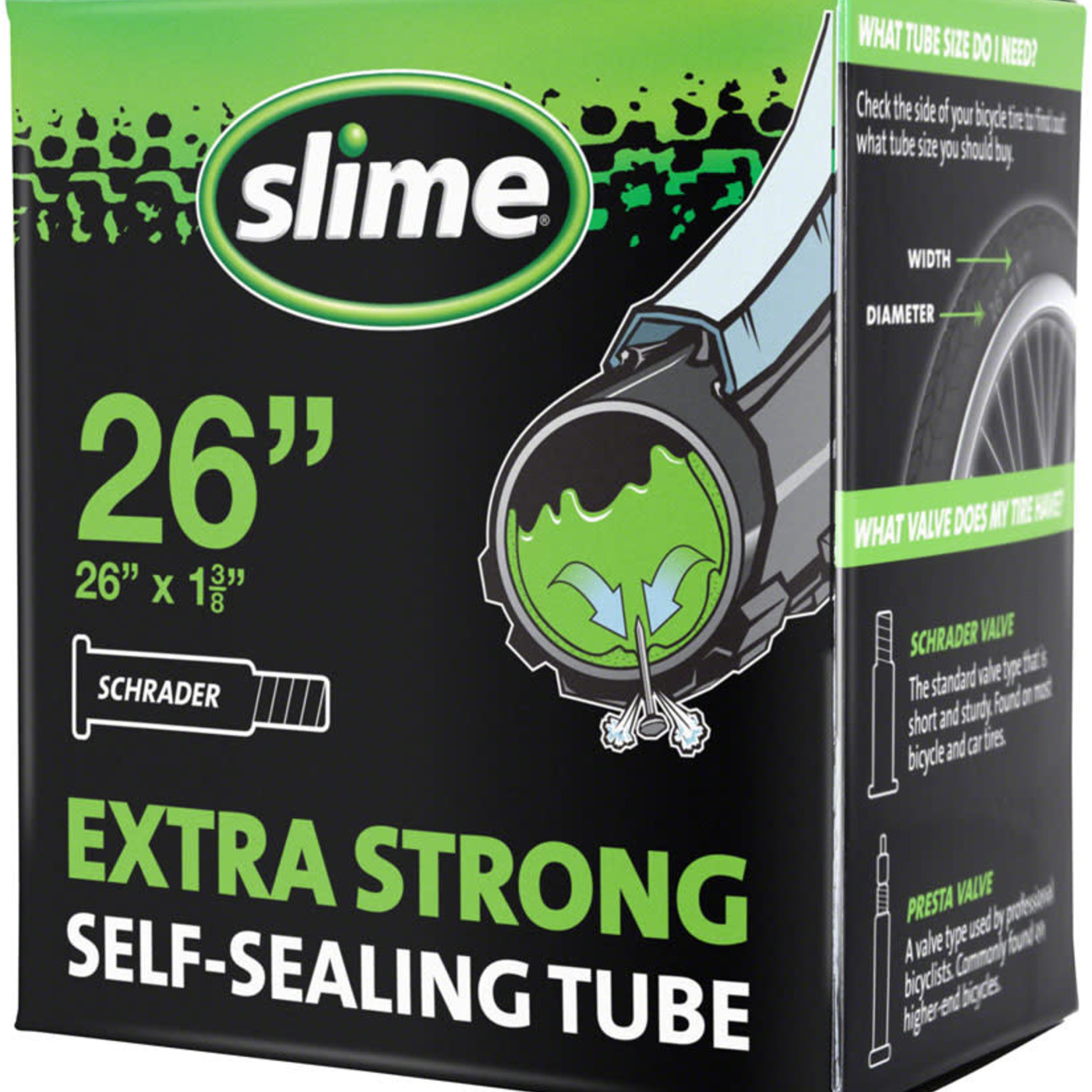 SLIME Slime Self-Sealing Tube 26"x 1-3/8" , Schrader Valve