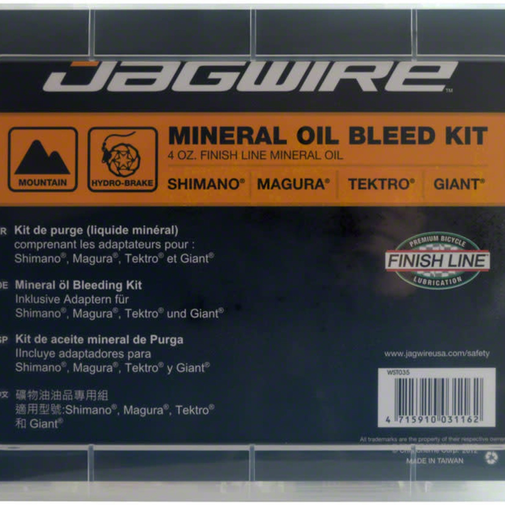 Jagwire Jagwire Pro Mineral Oil Bleed Kit Includes Shimano Magura Tektro Giant Adaptors