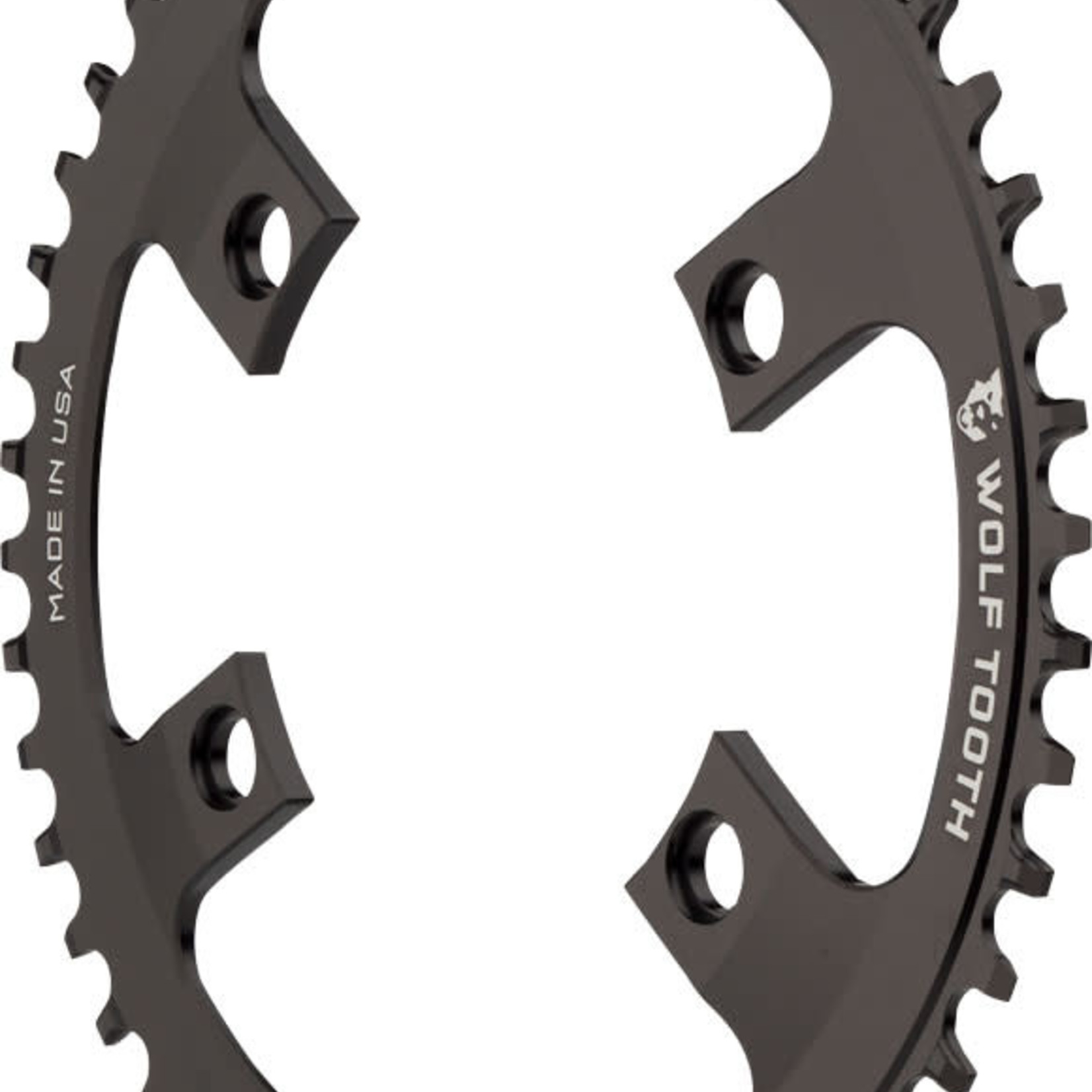 Wolf Tooth Wolf Tooth Shimano 110 Asymmetric BCD Chainring - 48t, 110 Asymmetric BCD, 4-Bolt, Drop-Stop, For Shimano Cranks, Black