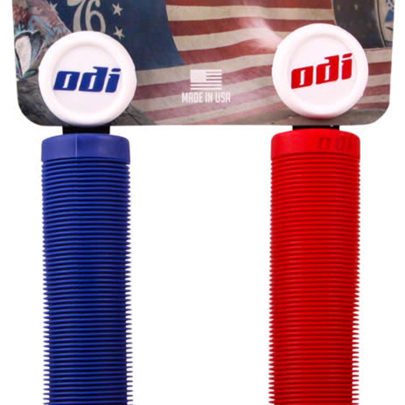 ODI ODI Maiden America Grips - Soft Compound, Longneck, Red/White/Blue
