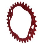 Absolute Black 104 Oval chainring, 104BCD 32t - red
