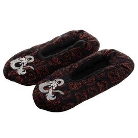 Bioworld Slippers - Dungeons & Dragons - Embroidered Silver Logo