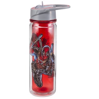Vandor Travel Bottle - Marvel - Deadpool with Straw 18oz