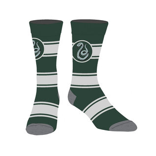 Bioworld Socks - Harry Potter - Slytherin with Large Stripes and Snake 1 Pair Crew