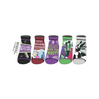 Bioworld Socks - Beetlejuice - Assorted Designs 5 Pairs Ankle Pack