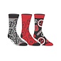 Bioworld Chaussettes - Marvel Deadpool - Logos Rouge et Gris Paquet de 3 Paires