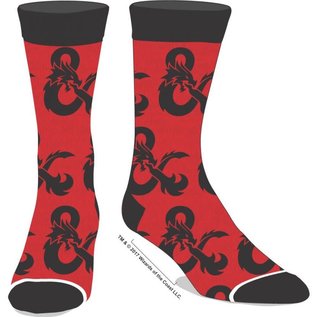 Bioworld Chaussettes - Dungeons & Dragons - Rouge avec Logo Noir 1 Paire Crew