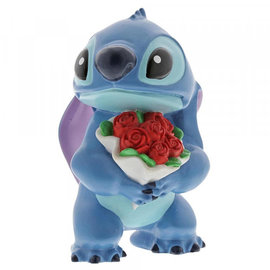 Showcase Collection Figurine - Disney Lilo et Stitch - Stitch avec Bouquet de Fleurs en Vinyle 3.5"