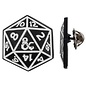 Bioworld Lapel Pin - Dungeons & Dragons - 20 Sided Dice Black and White with Ampersand Logo