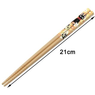 Nibariki Chopsticks - Studio Ghibli - Kiki's Delivery Service: Jiji with Flowers 1 Pair 21cm