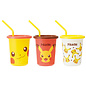 ShoPro Glass - Pokémon - Pikachu Face Set of 3 Tumblers with Straws 320ml
