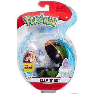 Wicked Cool Toys Figurine - Pokémon - Accessoire pour ceinture Clip 'n' go Litwick et Dusk Ball