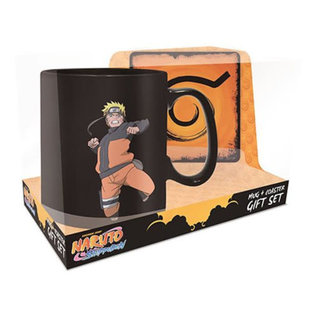 AbysSTyle Tasse - Naruto Shippuden - Naruto Clone-Jutsu Réactive à la Chaleur 16oz avec Sous-Verre